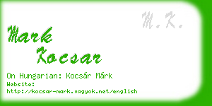 mark kocsar business card