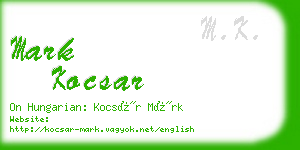 mark kocsar business card